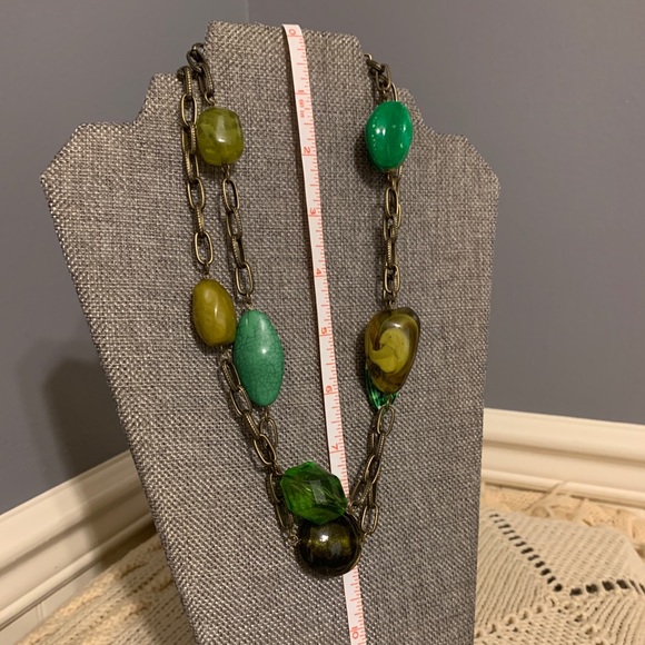 🐞2 for 30🐞 Green Stone Necklace - Picture 1 of 7